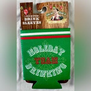 Uncle Bob’s Holiday Team Drinking Neoprene Drink Sleeves 2-Pack Can Koozies